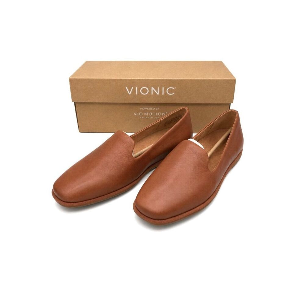 Vionic Willa 2.0 Tan Leather Loafer Flats Womens 9.5 Wide Arch Support APMA - Picture 4 of 9